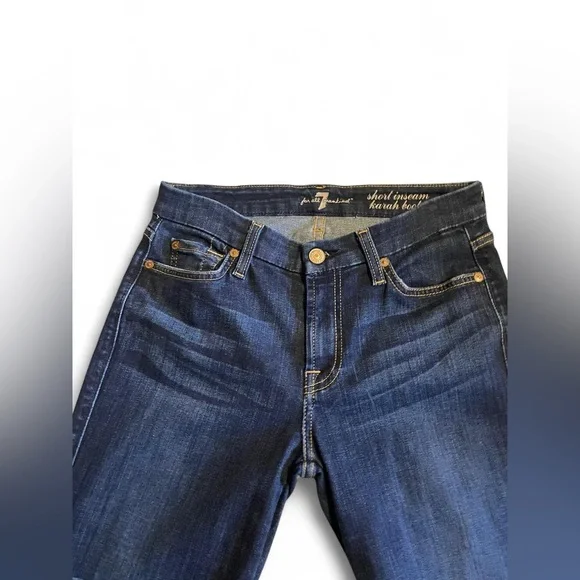 7 For All Mankind Dark Blue Flare Jeans Boot Cut